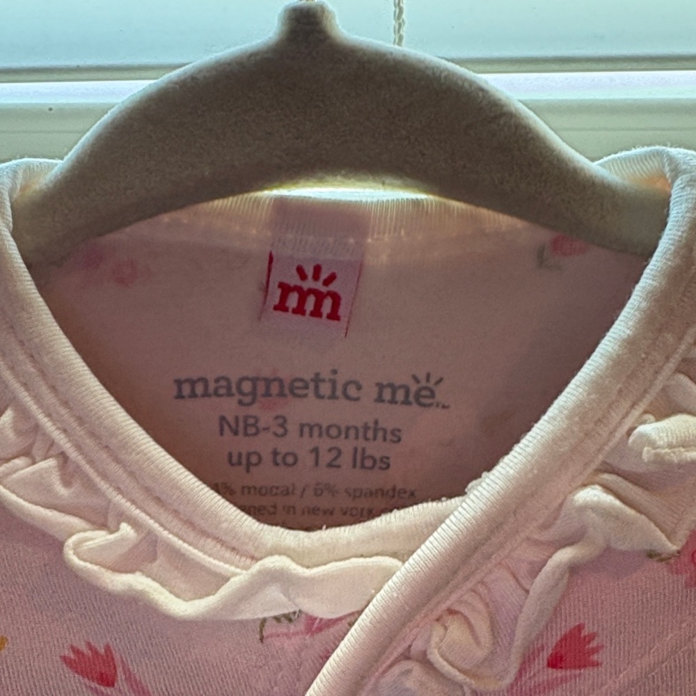 Magnetic Me Pink Floral Kids One Piece - Picture 3 of 3